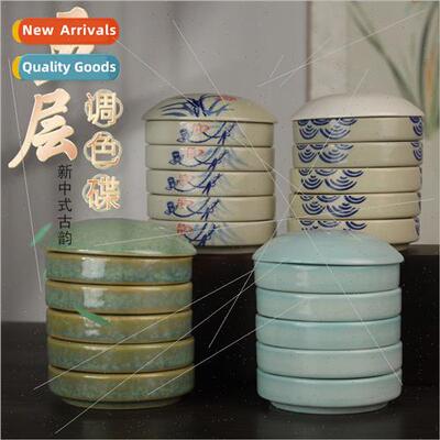 New 5 layer ceramic palette pigment dish gouache watercolor
