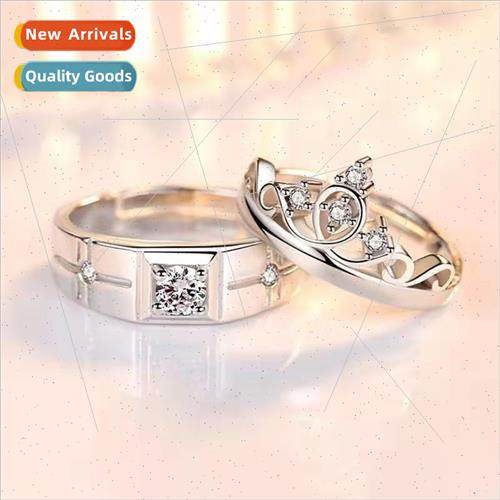 Korea fashion new couple ring crown couple set diamond open