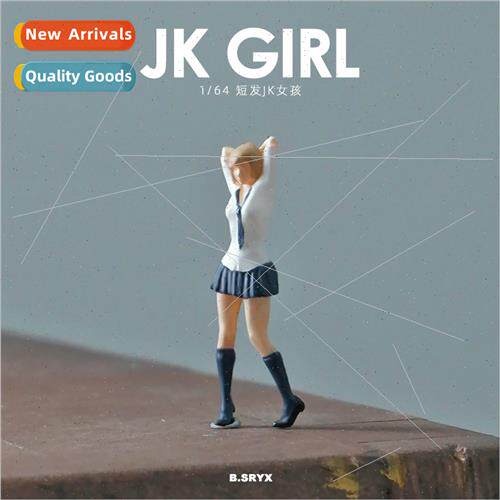 1:64 JK unim girl female students miniature doll model stabl