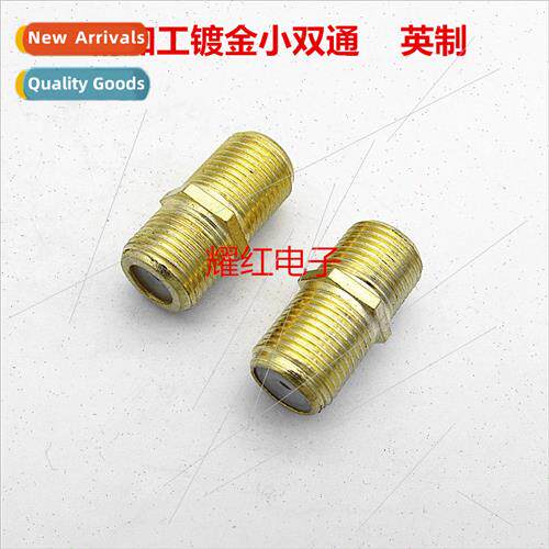 Finished gold plated inch F double pass through F81 double n