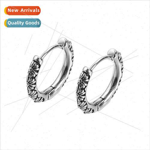 Earrings fashion sunflower daisy titanium steel earrings适用