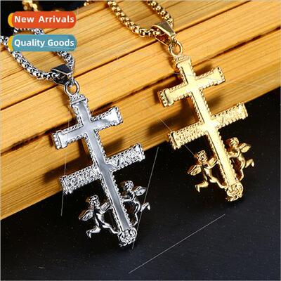 Europe Alloy Men Women Pair Cross Cherub Couple Pendant Stai