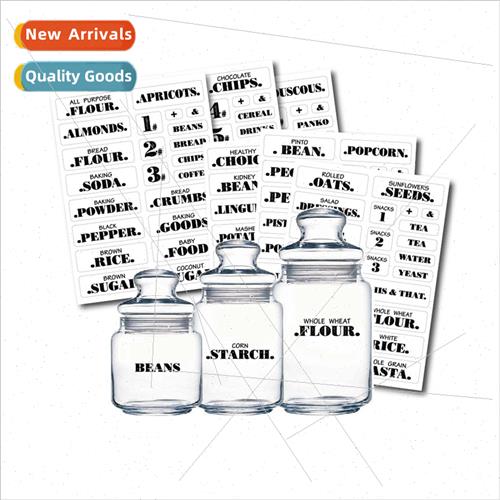 132pcs Creative Transparent WaterproKchen Stickers Pantry Ma