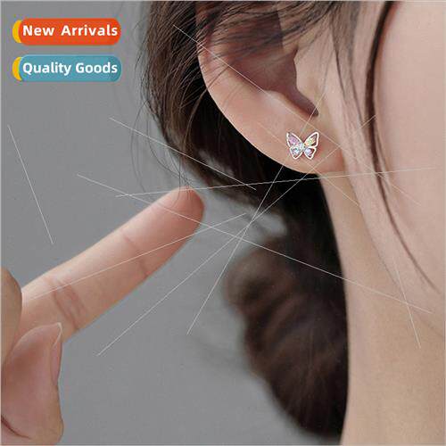 Europe colorful butterfly earrings left right asymmetric ear