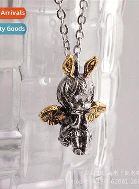 Coolsa cherub pendant necklace female vintage copper silver-