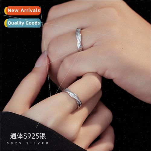 S925 lver Korea mple Love Intertwined Couple Ring Twisted ve