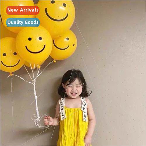 Cute ins 10 inch lemon yellow round smiley balloon children
