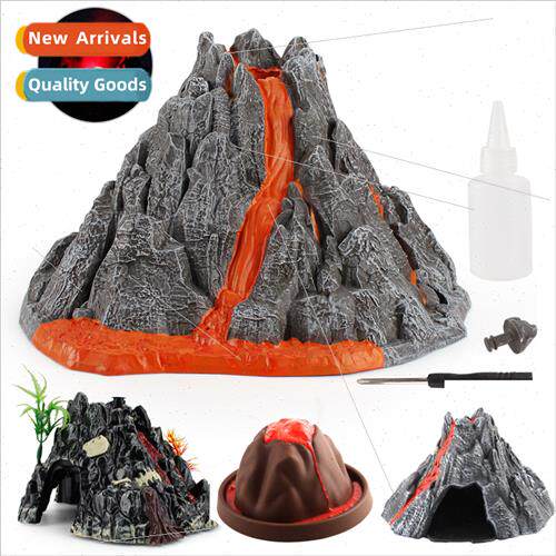 Volcano toys dinosaur animal scene ornaments smoke spting fi