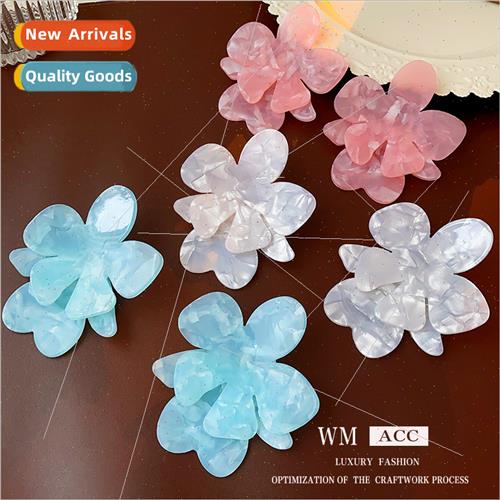 Acrylic flowers simple solid-color earrings hundred matching