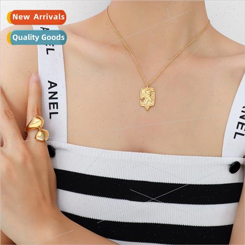 Europe ins lion simple three-dimensional tanium steel pendan