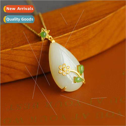Large teardrop pendant gold plated color collarbone necklace