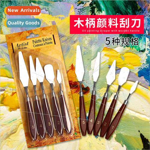 Art Scraper Oil Painting Scraper Wooden Handle Color Mixing