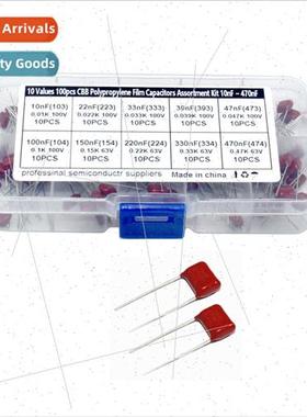 100PCS 10 Types CBB103 104 154 224 63V-100V Film Capacors