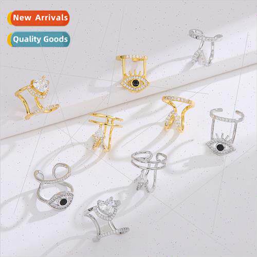 Copper wh zirconium plated opening adjustable nail ring wome