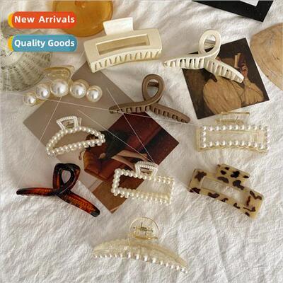 ze pearl hair clips grip clip female Korea elegant back head