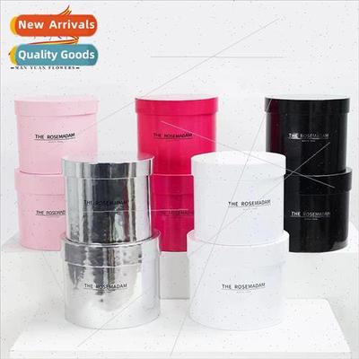 Glossy set two round cuddle bucket flower arrangement gift b