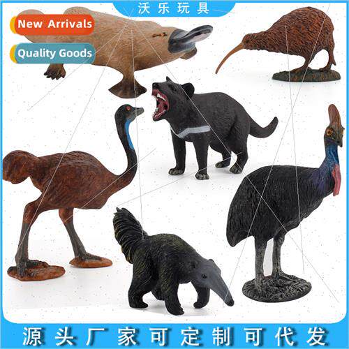 Wildlife model 6 pcs artifacts ornaments anteater emu platyp