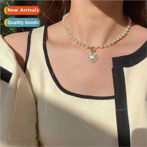Korea ins new imation pearl love necklace cold wind sweet si