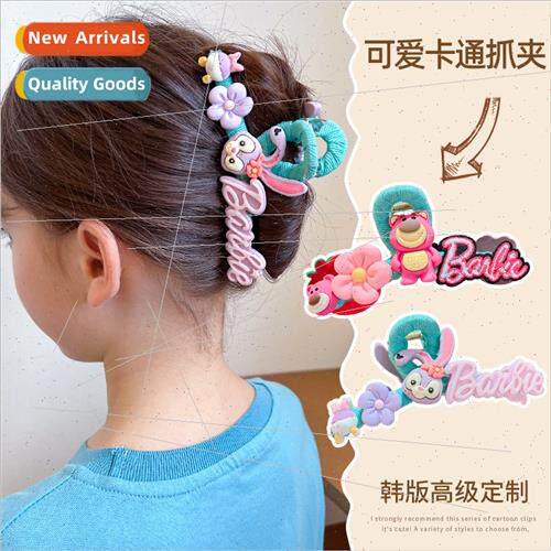 Children cartoon grab clip ltle girl hair clip back head sha