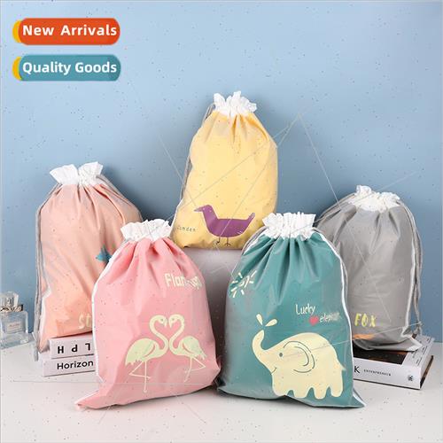 New PEVA double layer storage bag out clothing drawstring dr