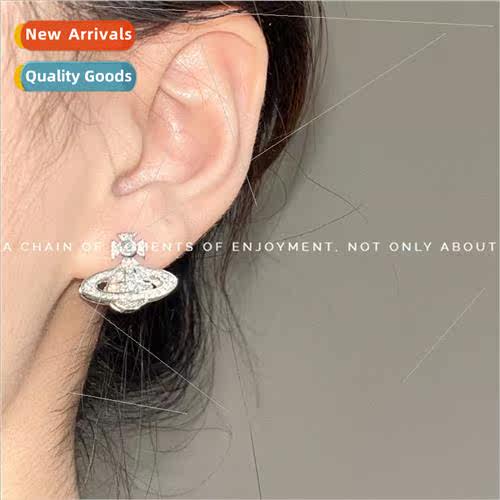 Saturn full diamonds wh diamonds niche ins earrings earrings