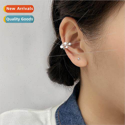 Hollowed out pearls whout ear holes ear bone ear clips femal