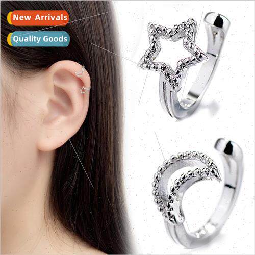 Koreahollow stars moon ear clip lerary cute fresh star moon