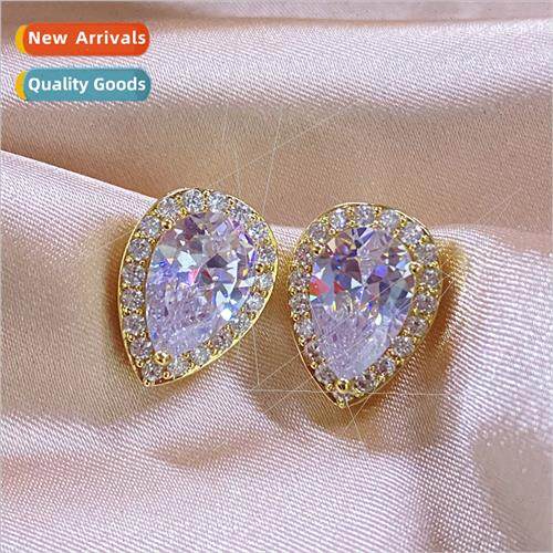 French exquise small zirconia drop earrings 2023 new simple