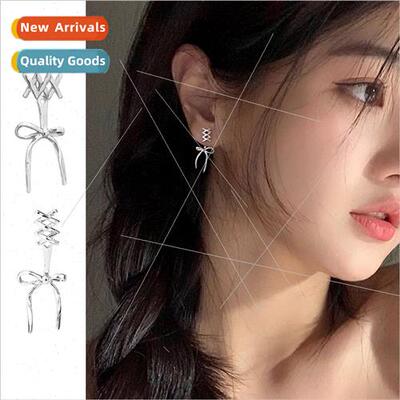 Tie bow earrings a two wear earrings Korea students girlfrie