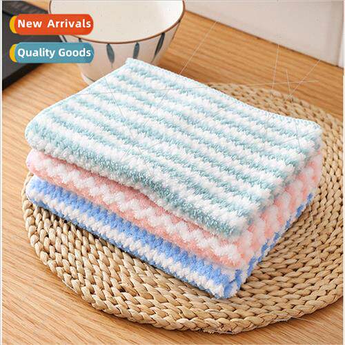 Striped HTowel Rag Absorbent Dish Cloth Kchen Cleaning Cloth