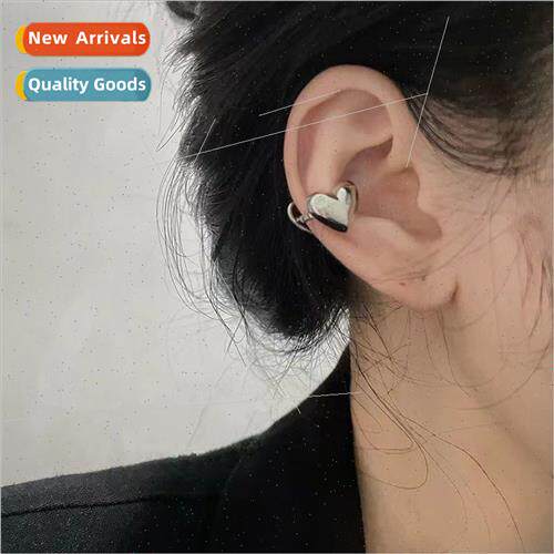 French metal love heart earrings female whout ear holes earr