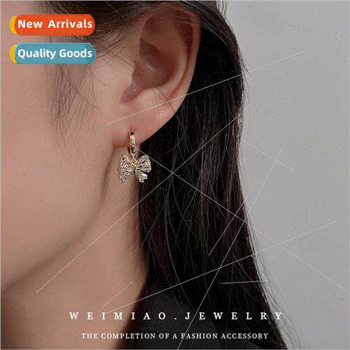 zirconia bow earrings earrings buckle simple small delicate