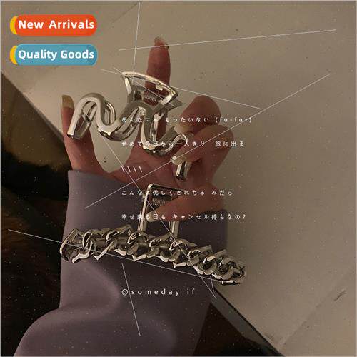 Metal quid Plate Hair Grab Clip lver Large Back Head Shark C