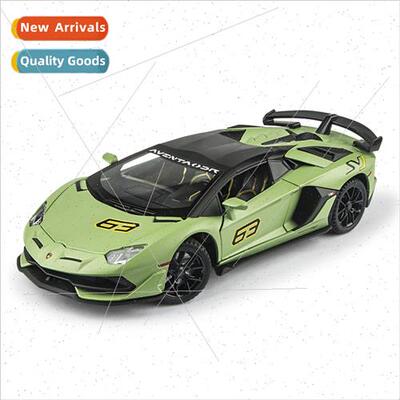 Window box 1:24 Lambo SVJ63 alloy model back to sound light