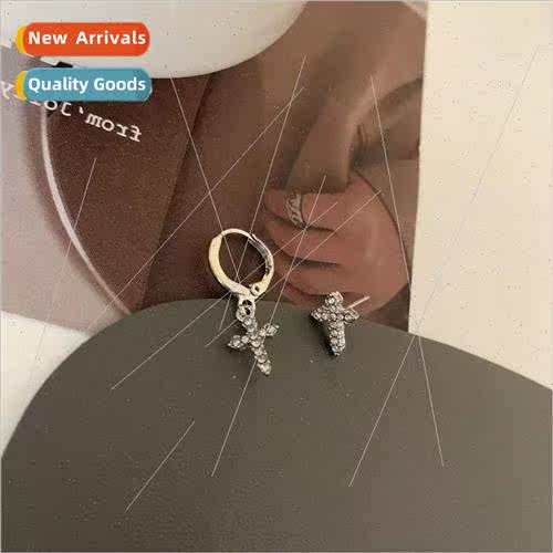 New tide silver needle cross earrings earrings female punk f