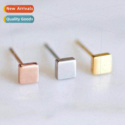 Stainless Steel Small Earrings Fashion Square Earrings Mini