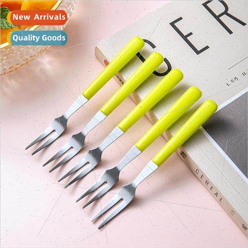 Creative stainless steel fru k fru stick eating fru cake moo