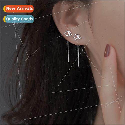 Hollowed out size star earrings Korea chain tassel earrings