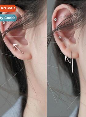 Arrowhead asymmetrical earhooks female simple Korea niche cr