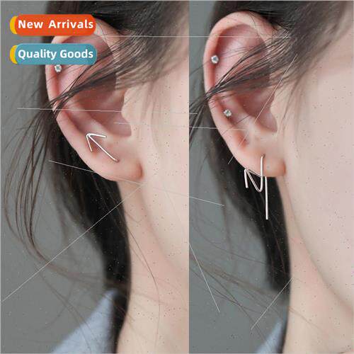 Arrowhead asymmetrical earhooks female simple Korea niche cr