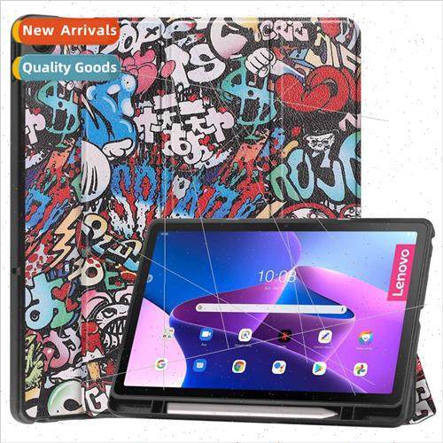 适用Lenovo TabM10 Plus Tablet Case Tri-fold Castor Colorful