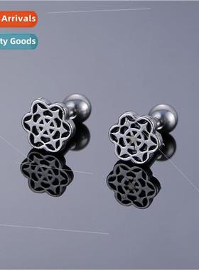 Casting sunflower stainless steel earrings men women earring