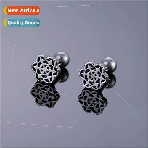 Casting sunflower stainless steel earrings men women earring