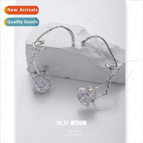 Fantasy purple love heart ear clips female fashion sweet coo