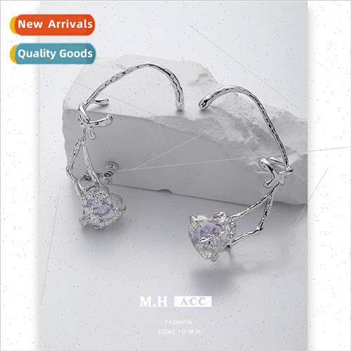 Fantasy purple love heart ear clips female fashion sweet coo