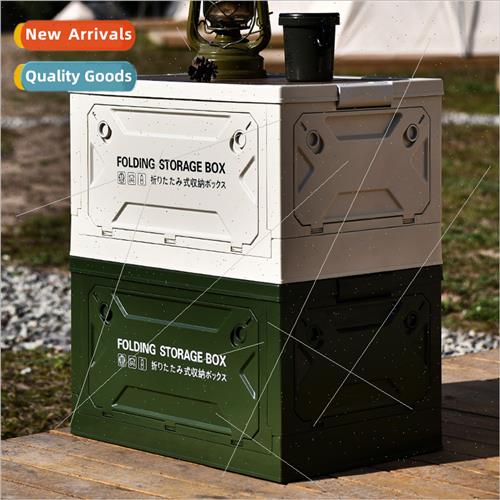 Outdoor camping 5 open storage folding box camping wooden li