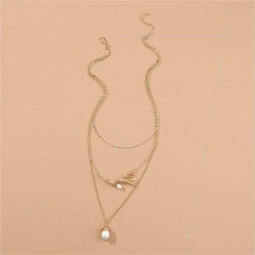 Europe Creative Copper Flat Bone Chain Multi-layer Stacking