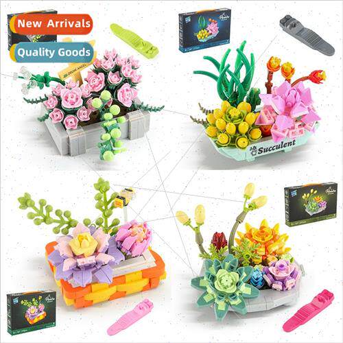 assembling small particles bouquet blocks simulation lily da