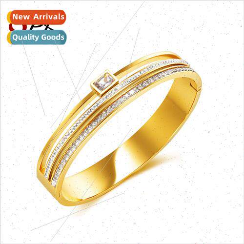 Europe fashion stainless steel bracelet ins square sugar zir