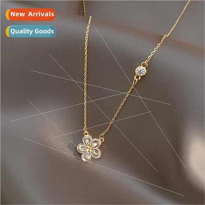 Korea Korea small flower necklace female niche advanced five